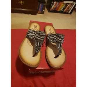 Black & White Rhinestone Sandals